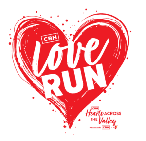 The CBH Hearts Across the Valley Love Run presented by CBH and The YMCA logo