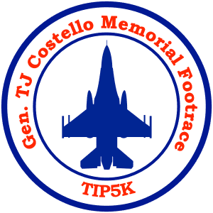Thousand Island Park 5K - "General TJ Costello Memorial Footrace", "TIP5K", "TI Park 5K" logo